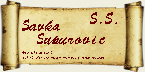 Savka Supurović vizit kartica